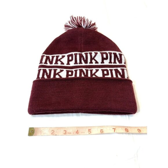 VICTORIAS SECRET PINK NATION KNIT WINTER BEANIE HAT - Picture 1 of 3